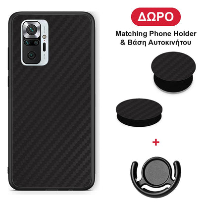 Carbon Black - Xiaomi Redmi Note 10 Pro / 10 Pro Max θήκη + Δώρο Phone Holder & Βάση Αυτοκινήτου