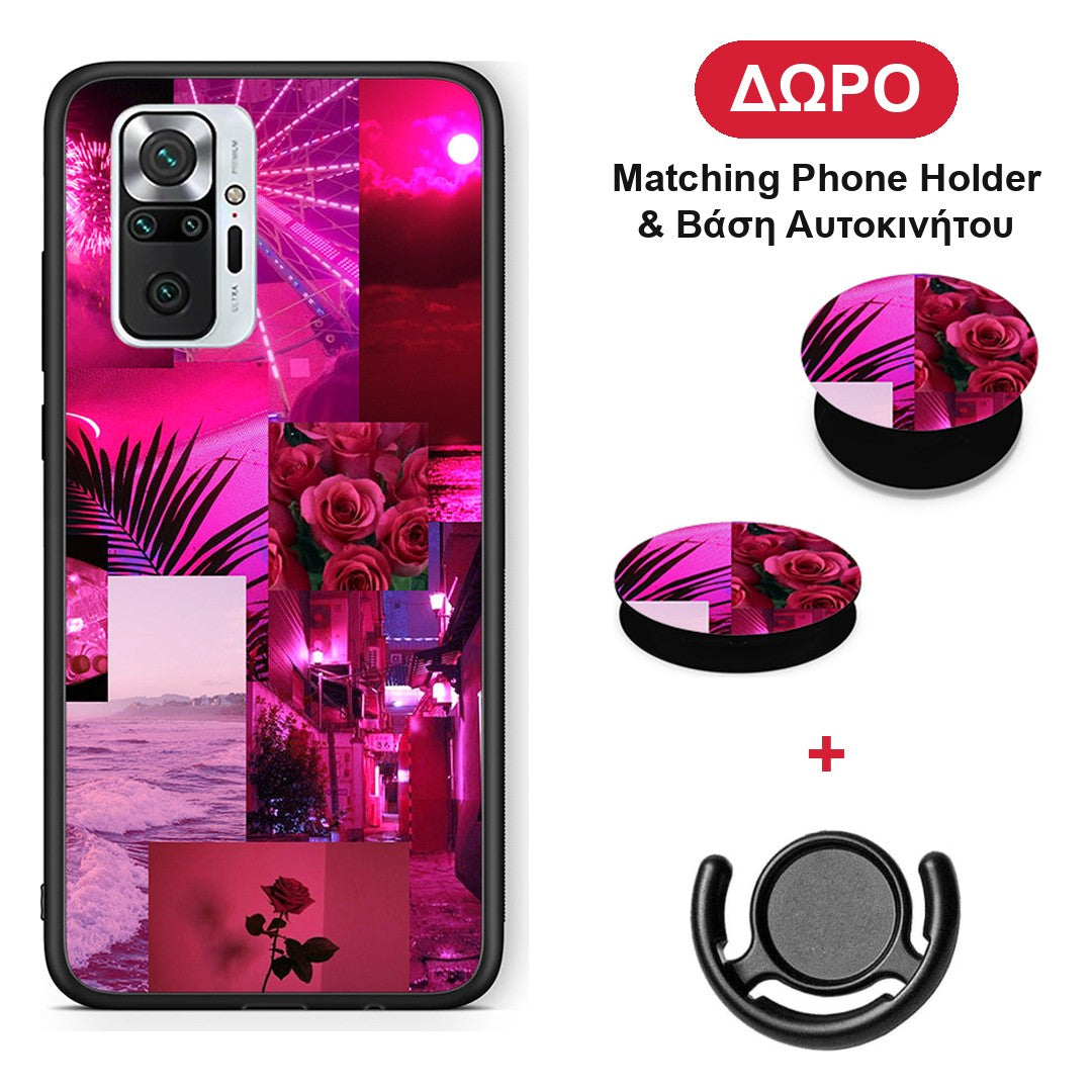 Collage Red Roses - Xiaomi Redmi Note 10 Pro / 10 Pro Max θήκη + Δώρο Phone Holder & Βάση Αυτοκινήτου