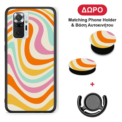 Colourful Waves - Xiaomi Redmi Note 10 Pro / 10 Pro Max θήκη + Δώρο Phone Holder & Βάση Αυτοκινήτου