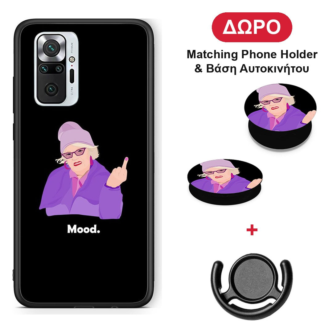 Grandma Mood Black - Xiaomi Redmi Note 10 Pro / 10 Pro Max θήκη + Δώρο Phone Holder & Βάση Αυτοκινήτου