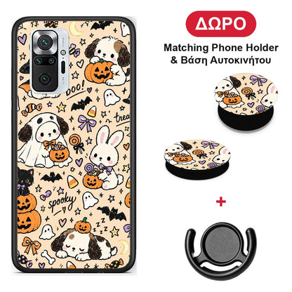 Halloween Puppies and Friends on Cream - Xiaomi Redmi Note 10 Pro / 10 Pro Max θήκη + Δώρο Phone Holder & Βάση Αυτοκινήτου