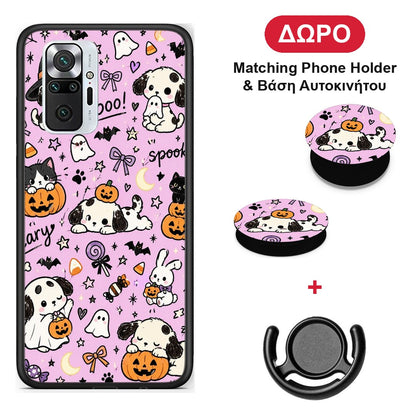 Halloween Puppies and Friends on Lilac - Xiaomi Redmi Note 10 Pro / 10 Pro Max θήκη + Δώρο Phone Holder & Βάση Αυτοκινήτου