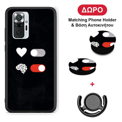 Heart Vs Brain - Xiaomi Redmi Note 10 Pro / 10 Pro Max θήκη + Δώρο Phone Holder & Βάση Αυτοκινήτου