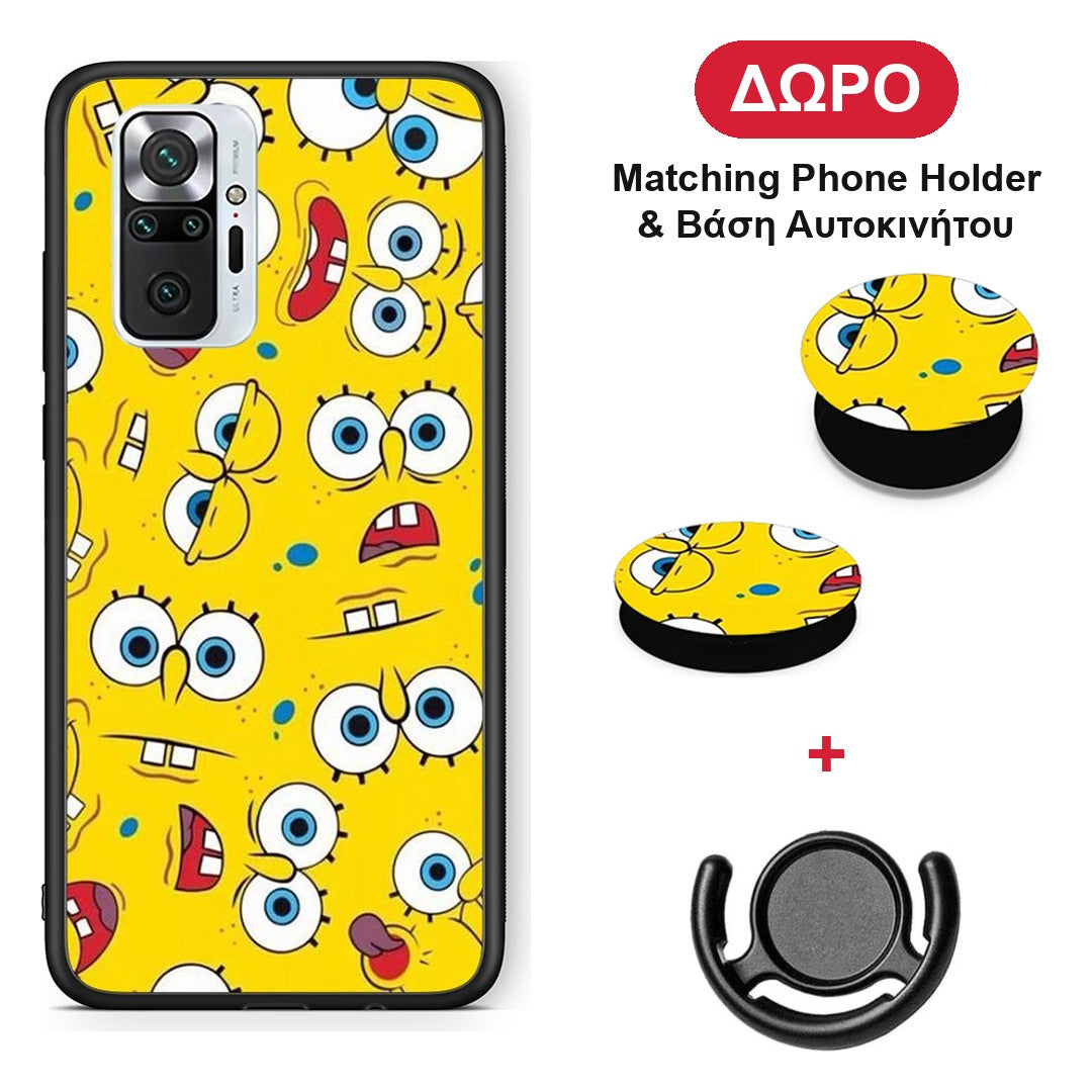 PopArt Sponge - Xiaomi Redmi Note 10 Pro / 10 Pro Max θήκη + Δώρο Phone Holder & Βάση Αυτοκινήτου