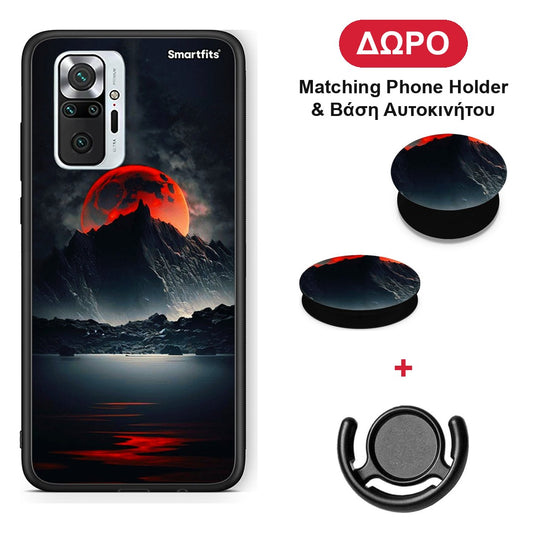 Red Full Moon - Xiaomi Redmi Note 10 Pro / 10 Pro Max θήκη + Δώρο Phone Holder & Βάση Αυτοκινήτου