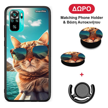 Summer Cat - Xiaomi Redmi Note 10S / 10 4G θήκη + Δώρο Phone Holder & Βάση Αυτοκινήτου