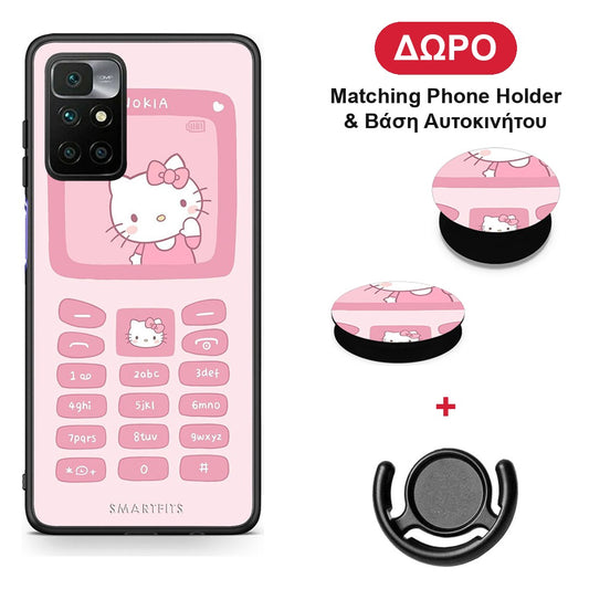 Hello Kitten - Xiaomi Redmi 10 θήκη + Δώρο Phone Holder & Βάση Αυτοκινήτου
