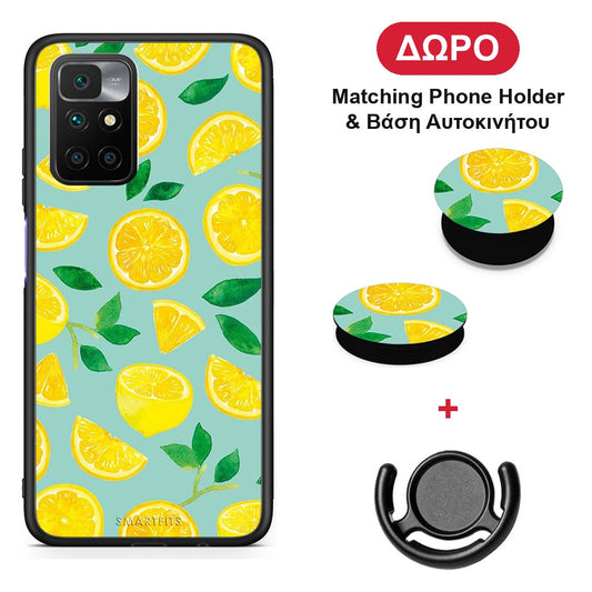 Lemons - Xiaomi Redmi 10 θήκη + Δώρο Phone Holder & Βάση Αυτοκινήτου
