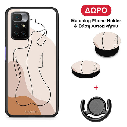 LineArt Woman - Xiaomi Redmi 10 θήκη + Δώρο Phone Holder & Βάση Αυτοκινήτου