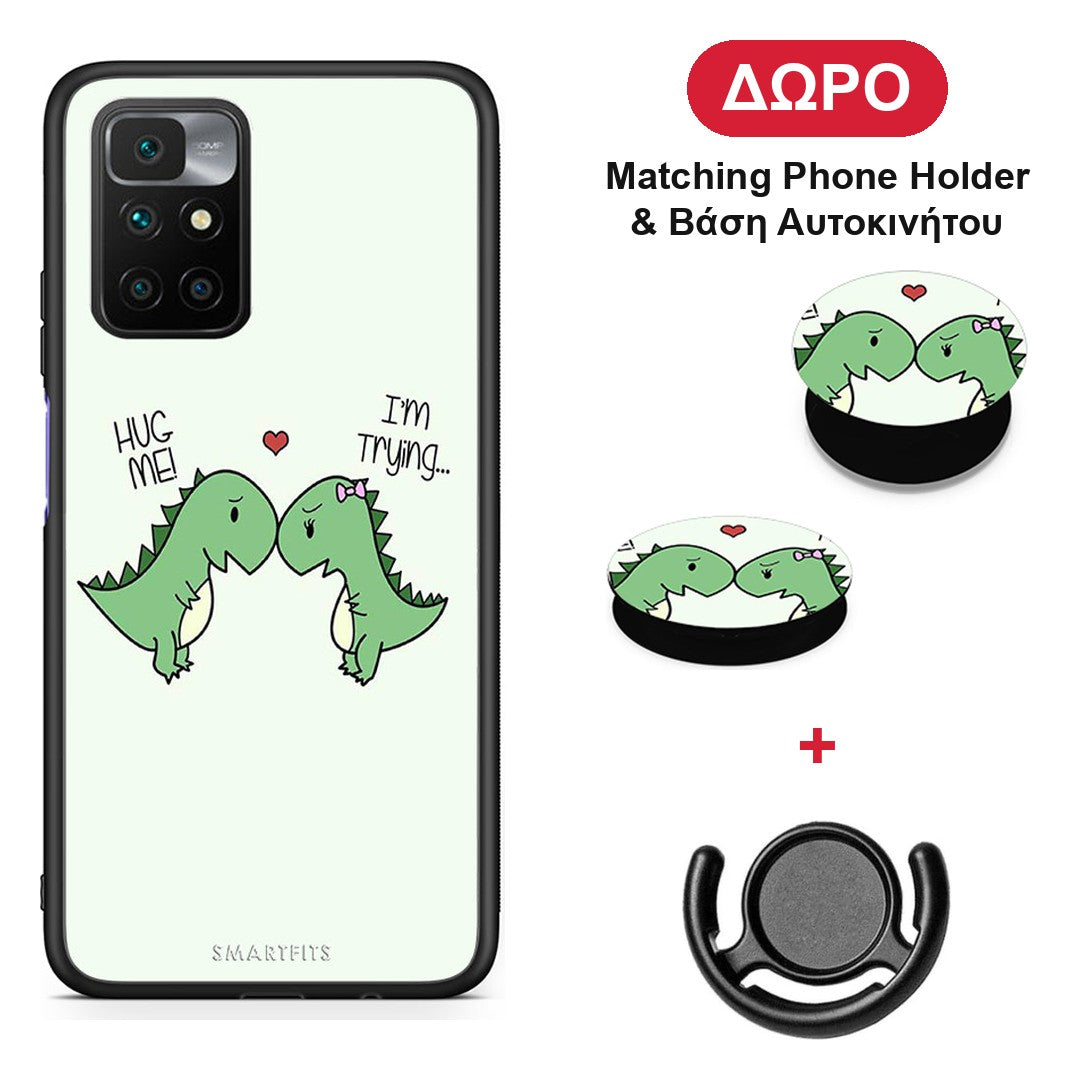 Valentine Rex - Xiaomi Redmi 10 θήκη + Δώρο Phone Holder & Βάση Αυτοκινήτου
