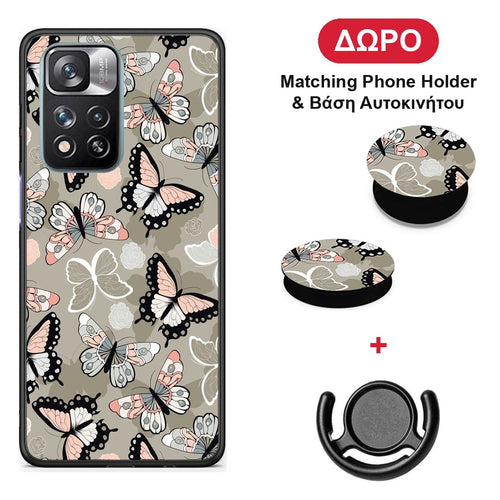 Boho Butterflies - Xiaomi Redmi Note 11 Pro+ 5G θήκη + Δώρο Phone Holder & Βάση Αυτοκινήτου