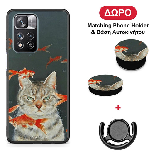 Cat Goldfish - Xiaomi Redmi Note 11 Pro+ 5G θήκη + Δώρο Phone Holder & Βάση Αυτοκινήτου