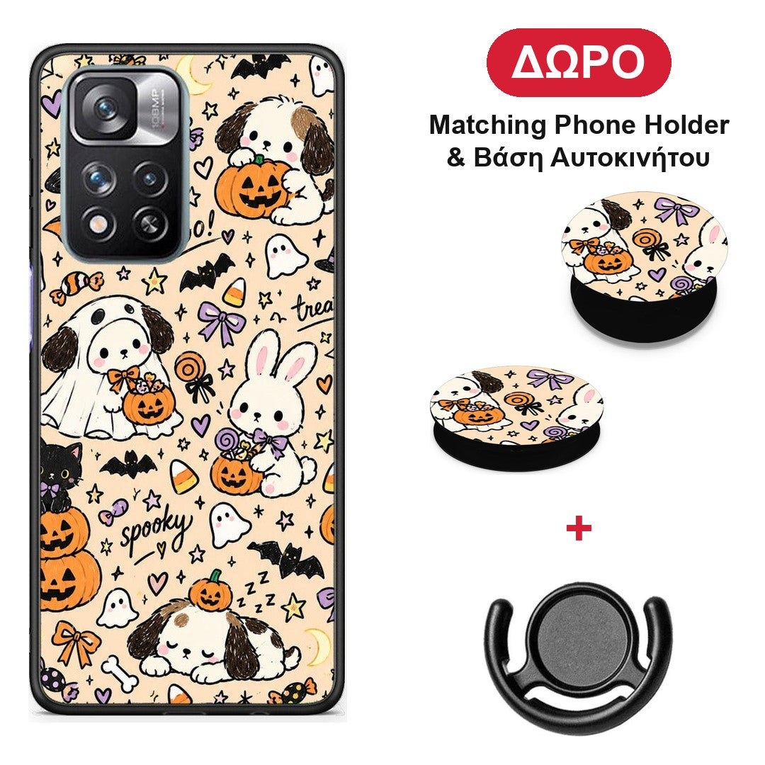 Halloween Puppies and Friends on Cream - Xiaomi Redmi Note 11 Pro+ 5G θήκη + Δώρο Phone Holder & Βάση Αυτοκινήτου