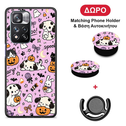 Halloween Puppies and Friends on Lilac - Xiaomi Redmi Note 11 Pro+ 5G θήκη + Δώρο Phone Holder & Βάση Αυτοκινήτου