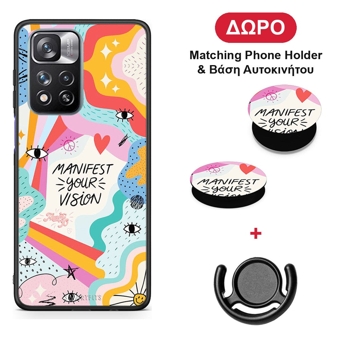 Manifest Your Vision - Xiaomi Redmi Note 11 Pro+ 5G θήκη + Δώρο Phone Holder & Βάση Αυτοκινήτου