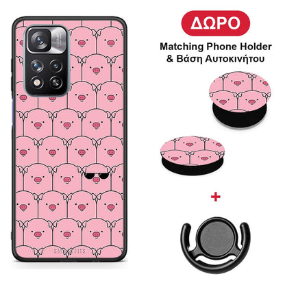 Pig Glasses - Xiaomi Redmi Note 11 Pro+ 5G θήκη + Δώρο Phone Holder & Βάση Αυτοκινήτου
