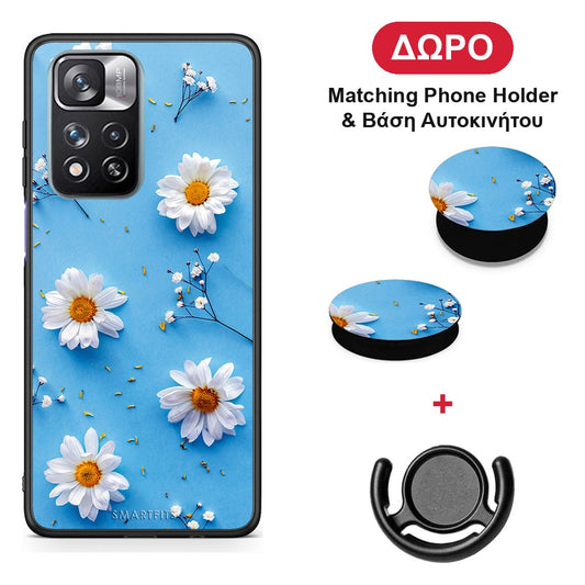 Real Daisies - Xiaomi Redmi Note 11 Pro+ 5G θήκη + Δώρο Phone Holder & Βάση Αυτοκινήτου