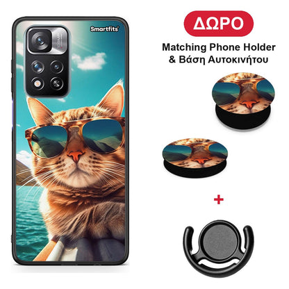 Summer Cat - Xiaomi Redmi Note 11 Pro+ 5G θήκη + Δώρο Phone Holder & Βάση Αυτοκινήτου
