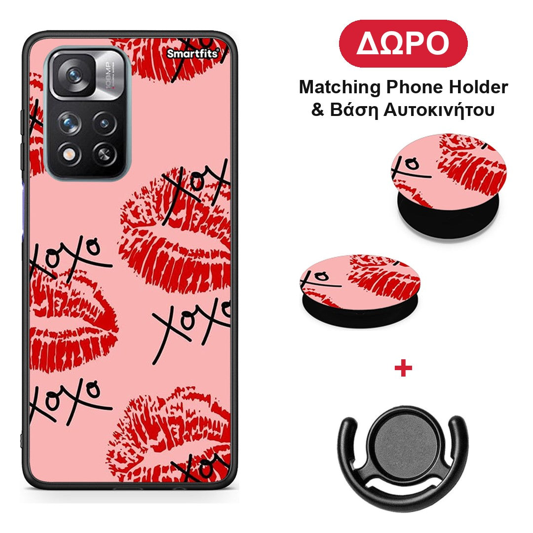 XOXO Lips - Xiaomi Redmi Note 11 Pro+ 5G θήκη + Δώρο Phone Holder & Βάση Αυτοκινήτου