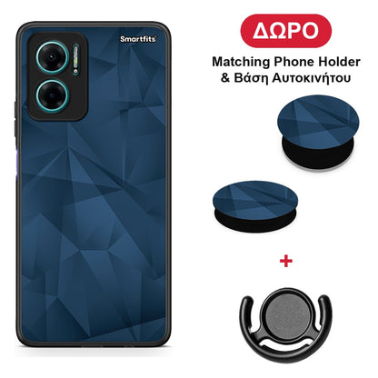 Geometric Blue Abstract - Xiaomi Redmi Note 11E θήκη + Δώρο Phone Holder & Βάση Αυτοκινήτου