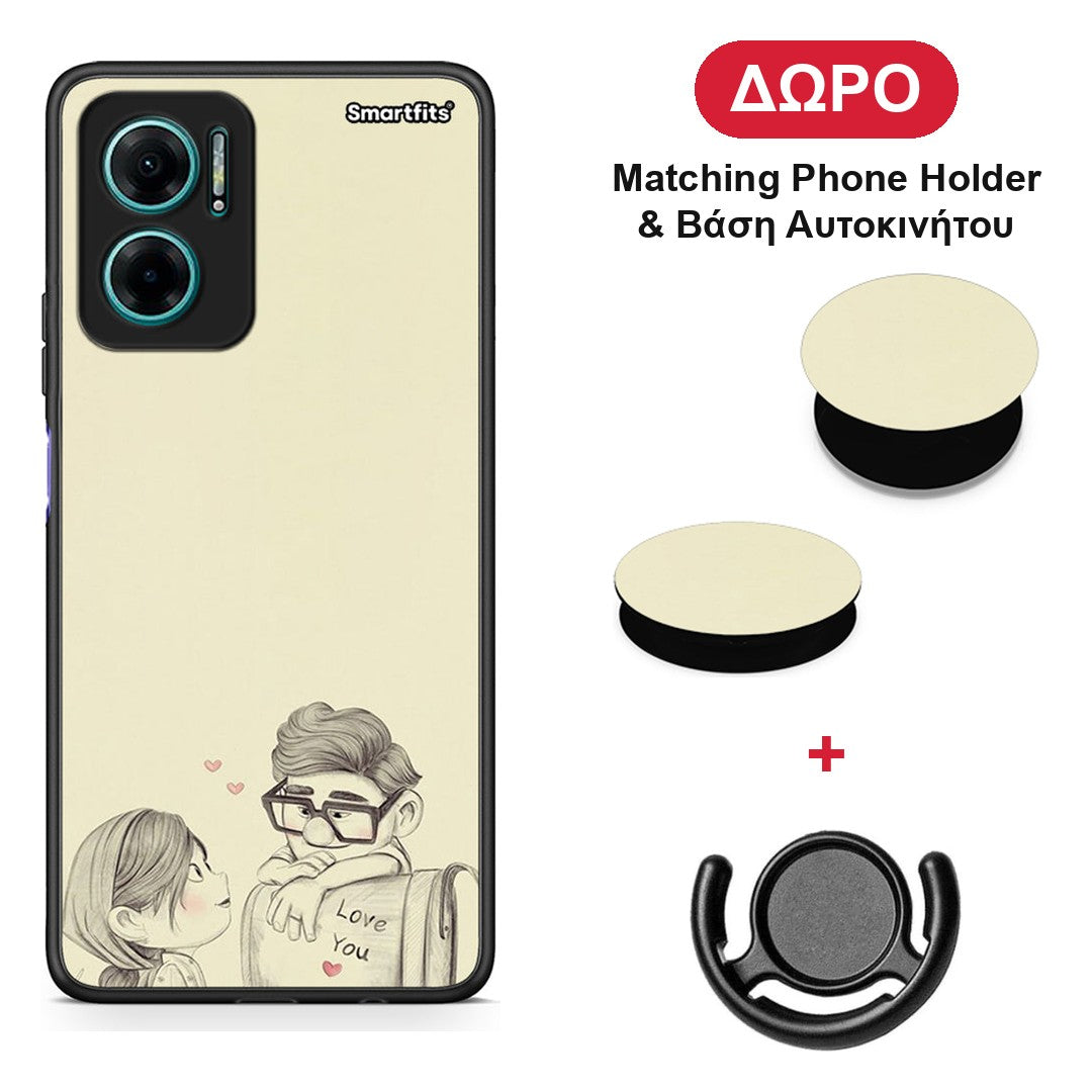 Carl And Ellie - Xiaomi Redmi Note 11E θήκη + Δώρο Phone Holder & Βάση Αυτοκινήτου