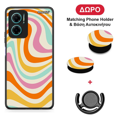 Colourful Waves - Xiaomi Redmi Note 11E θήκη + Δώρο Phone Holder & Βάση Αυτοκινήτου