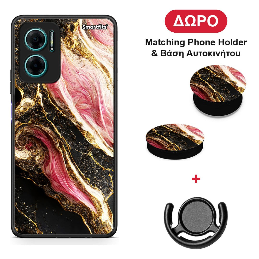 Glamorous Pink Marble - Xiaomi Redmi Note 11E θήκη + Δώρο Phone Holder & Βάση Αυτοκινήτου
