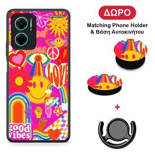 Hippie Love - Xiaomi Redmi Note 11E θήκη + Δώρο Phone Holder & Βάση Αυτοκινήτου