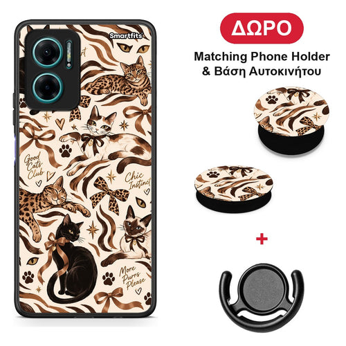 Wild Cats and Animal Print Collage - Xiaomi Redmi Note 11E θήκη + Δώρο Phone Holder & Βάση Αυτοκινήτου