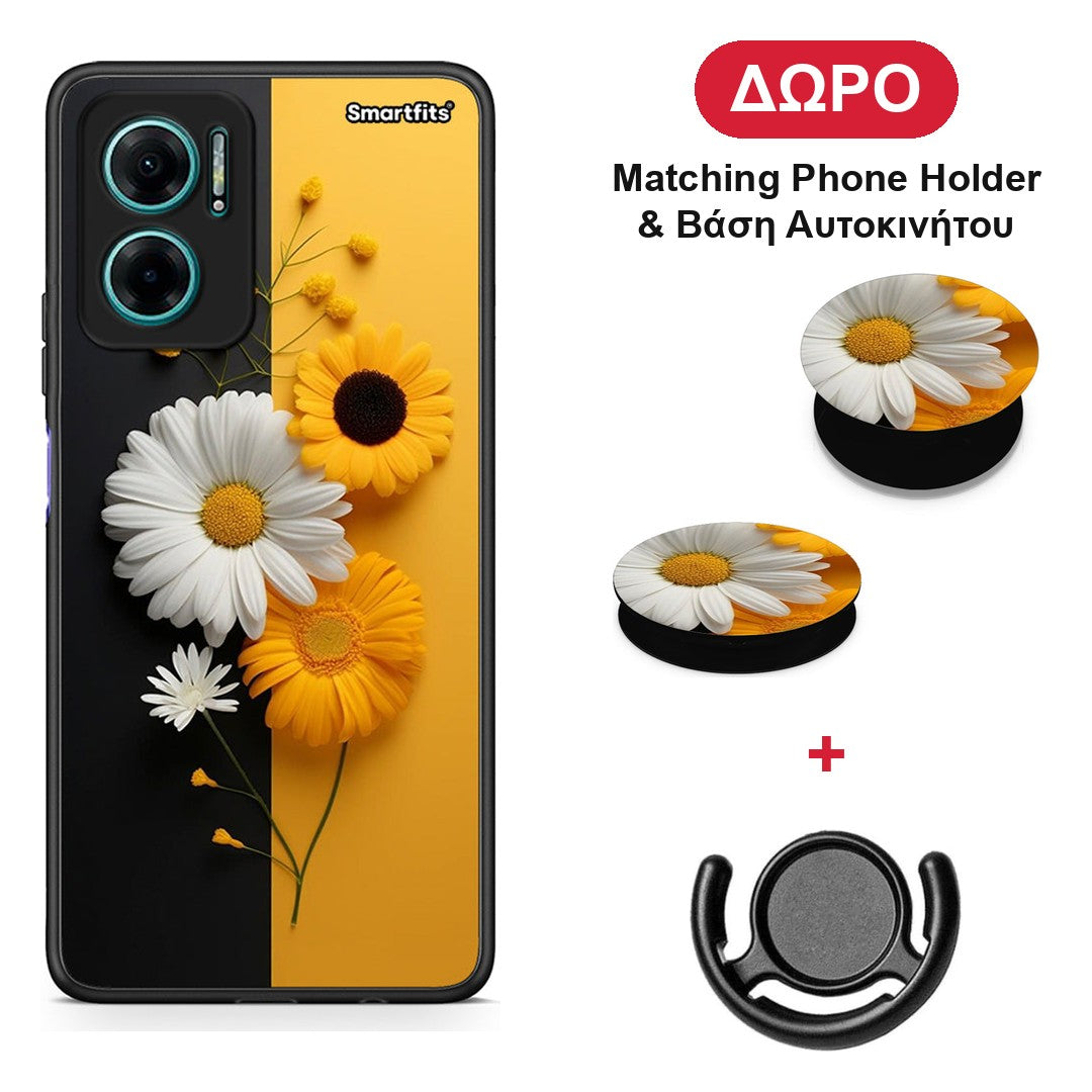 Yellow Daisies - Xiaomi Redmi Note 11E θήκη + Δώρο Phone Holder & Βάση Αυτοκινήτου
