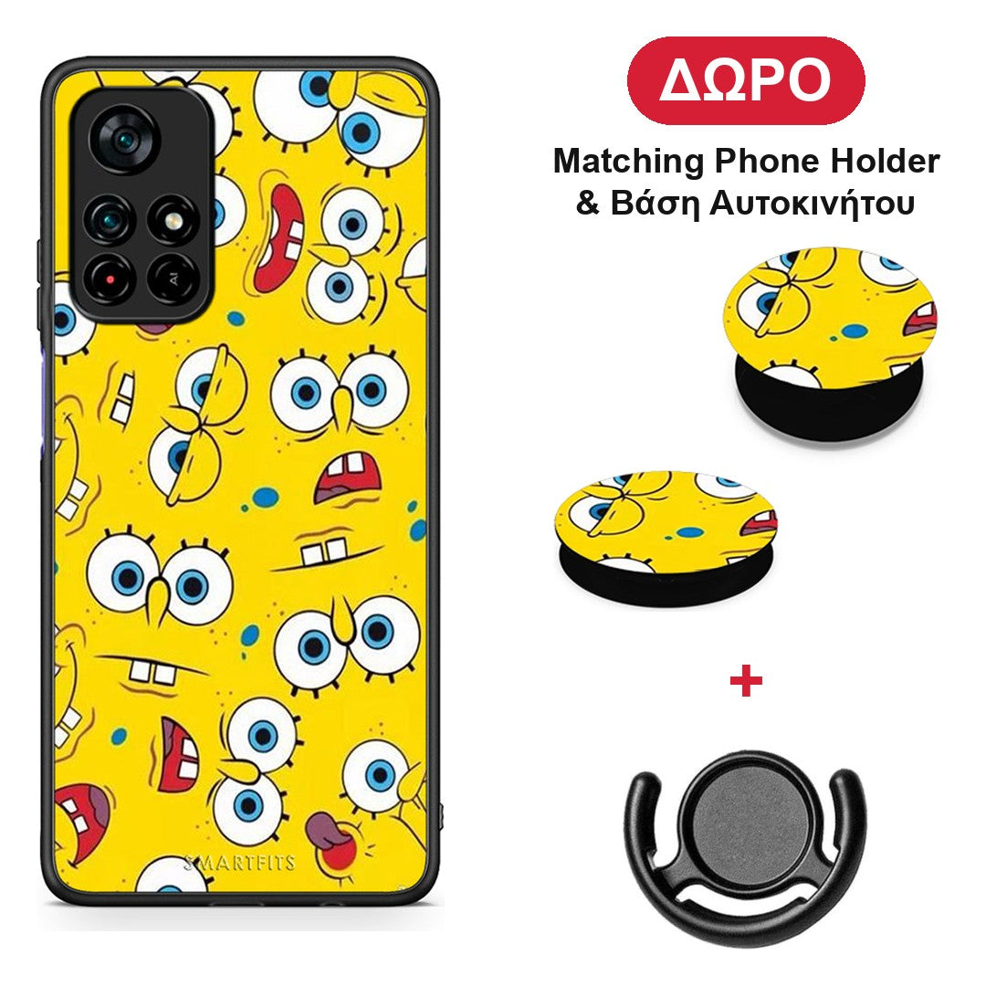 PopArt Sponge - Xiaomi Redmi Note 11S 5G θήκη + Δώρο Phone Holder & Βάση Αυτοκινήτου