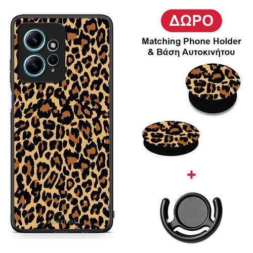 Animal Leopard - Xiaomi Redmi Note 12 4G θήκη + Δώρο Phone Holder & Βάση Αυτοκινήτου