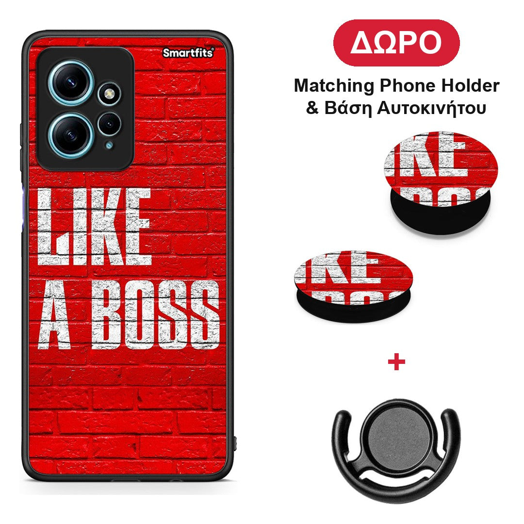 Like A Boss - Xiaomi Redmi Note 12 4G θήκη + Δώρο Phone Holder & Βάση Αυτοκινήτου