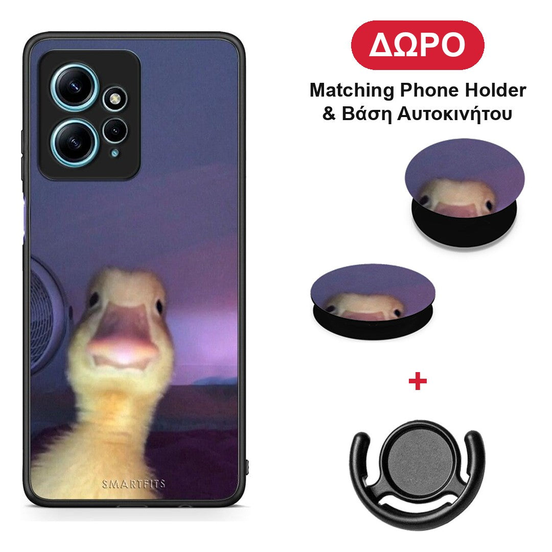 Meme Duck - Xiaomi Redmi Note 12 4G θήκη + Δώρο Phone Holder & Βάση Αυτοκινήτου