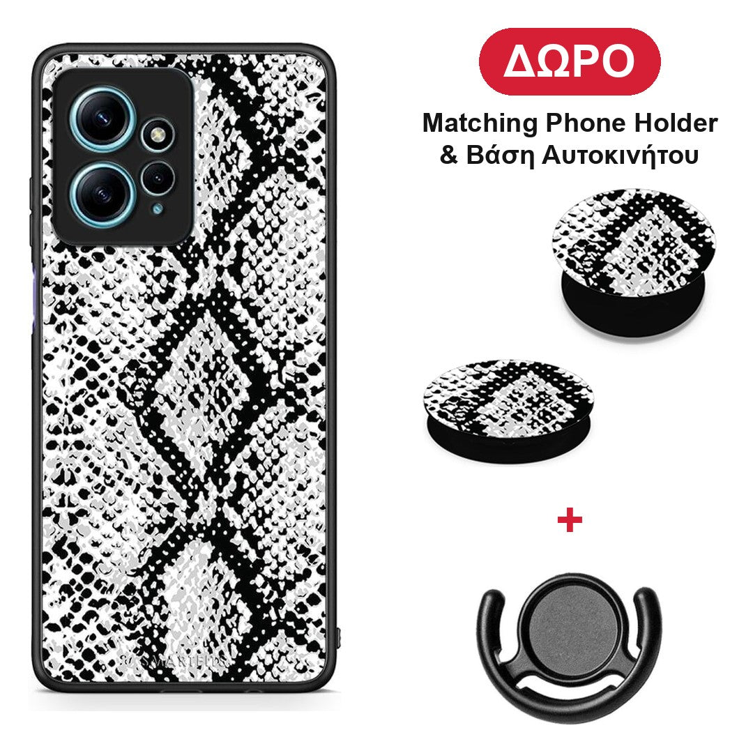 Animal White Snake - Xiaomi Redmi Note 12 4G θήκη + Δώρο Phone Holder & Βάση Αυτοκινήτου