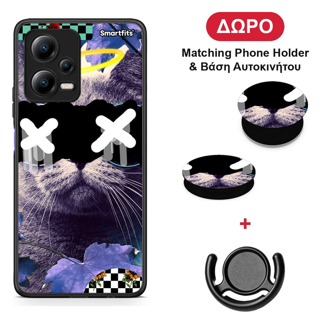 Cat Collage - Xiaomi Redmi Note 12 5G θήκη + Δώρο Phone Holder & Βάση Αυτοκινήτου