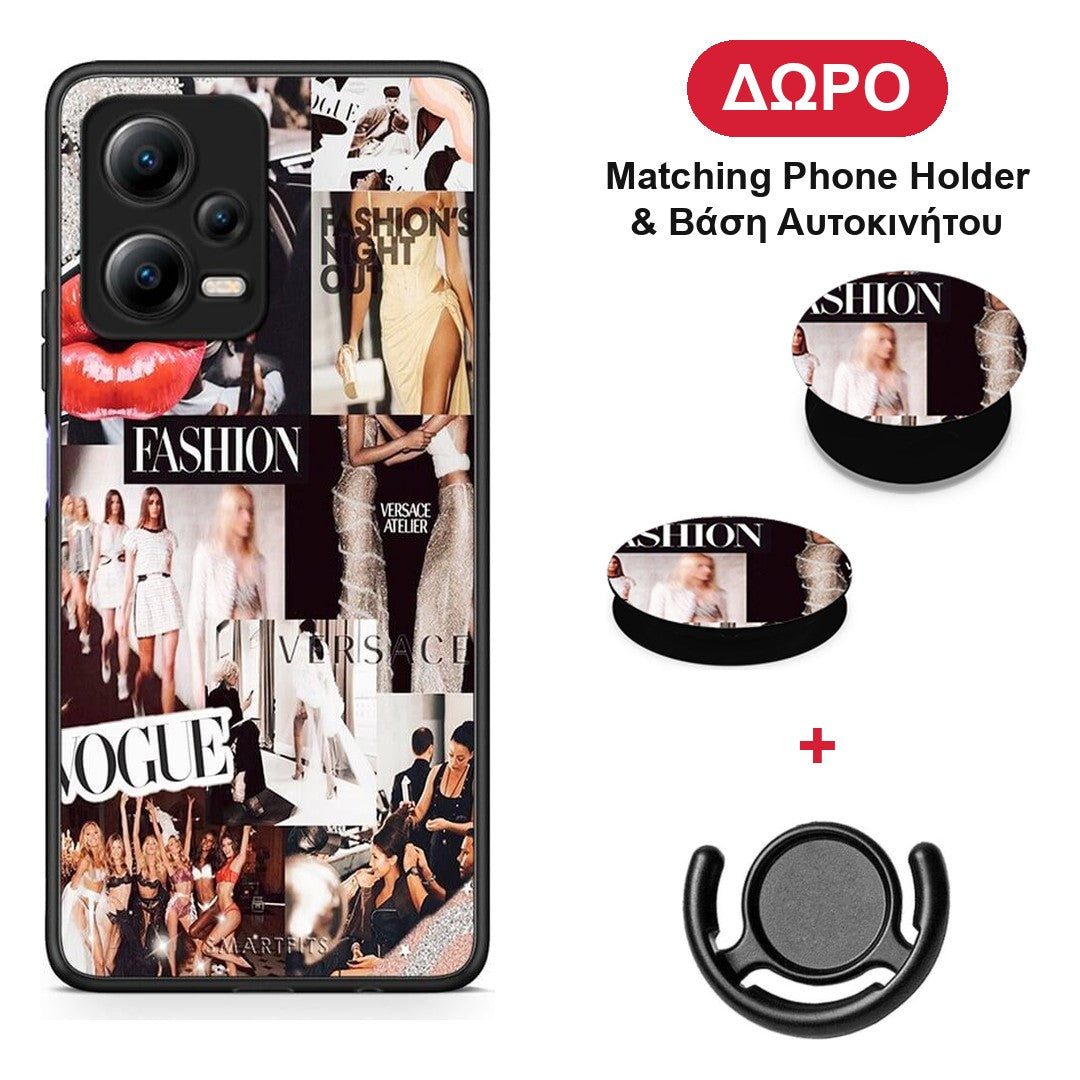 Collage Fashion - Xiaomi Redmi Note 12 5G θήκη + Δώρο Phone Holder & Βάση Αυτοκινήτου