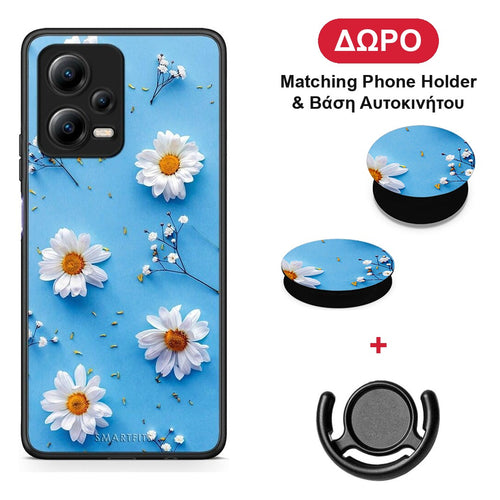 Real Daisies - Xiaomi Redmi Note 12 5G θήκη + Δώρο Phone Holder & Βάση Αυτοκινήτου