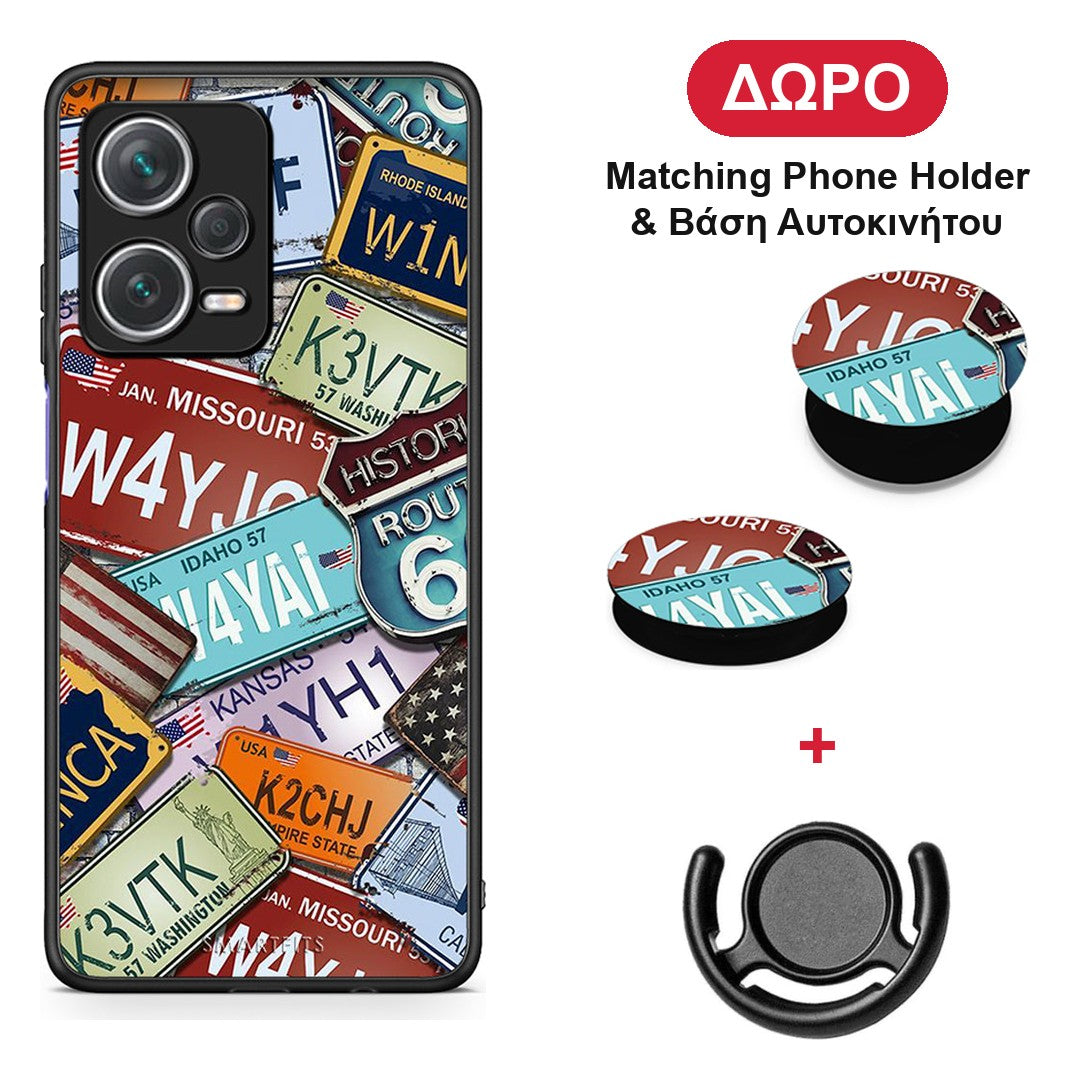 Car Plates - Xiaomi Redmi Note 12 Pro+ / 12 Pro Discovery θήκη + Δώρο Phone Holder & Βάση Αυτοκινήτου
