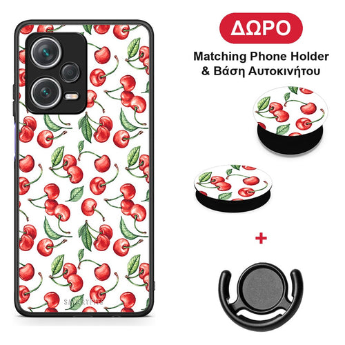 Cherry Summer - Xiaomi Redmi Note 12 Pro+ / 12 Pro Discovery θήκη + Δώρο Phone Holder & Βάση Αυτοκινήτου