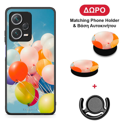 Colorful Balloons - Xiaomi Redmi Note 12 Pro+ / 12 Pro Discovery θήκη + Δώρο Phone Holder & Βάση Αυτοκινήτου
