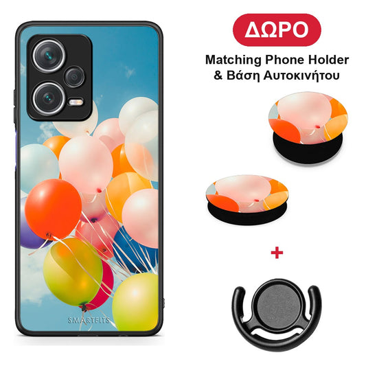 Colorful Balloons - Xiaomi Redmi Note 12 Pro+ / 12 Pro Discovery θήκη + Δώρο Phone Holder & Βάση Αυτοκινήτου