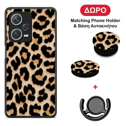 Leopard Print Tan Small - Xiaomi Redmi Note 12 Pro+ / 12 Pro Discovery θήκη + Δώρο Phone Holder & Βάση Αυτοκινήτου