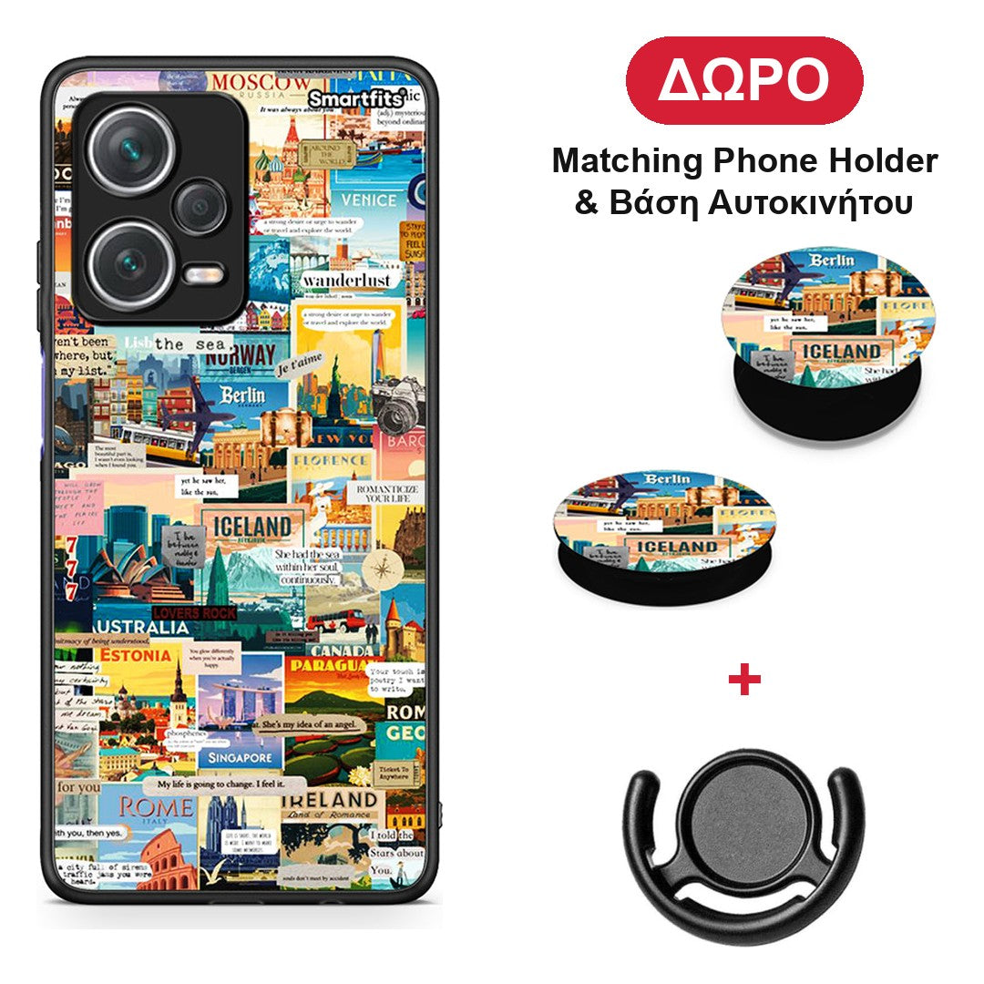 Live To Travel - Xiaomi Redmi Note 12 Pro+ / 12 Pro Discovery θήκη + Δώρο Phone Holder & Βάση Αυτοκινήτου