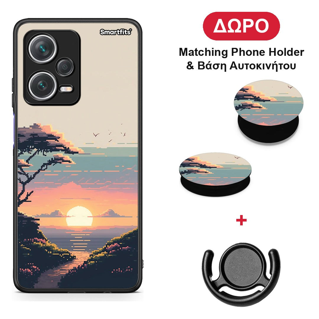 Pixel Sunset - Xiaomi Redmi Note 12 Pro+ / 12 Pro Discovery θήκη + Δώρο Phone Holder & Βάση Αυτοκινήτου