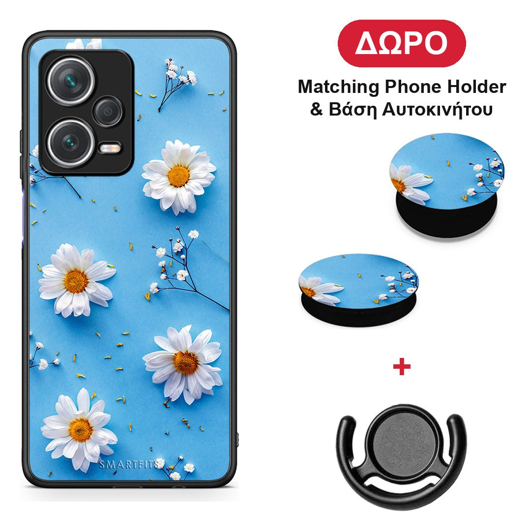 Real Daisies - Xiaomi Redmi Note 12 Pro+ / 12 Pro Discovery θήκη + Δώρο Phone Holder & Βάση Αυτοκινήτου