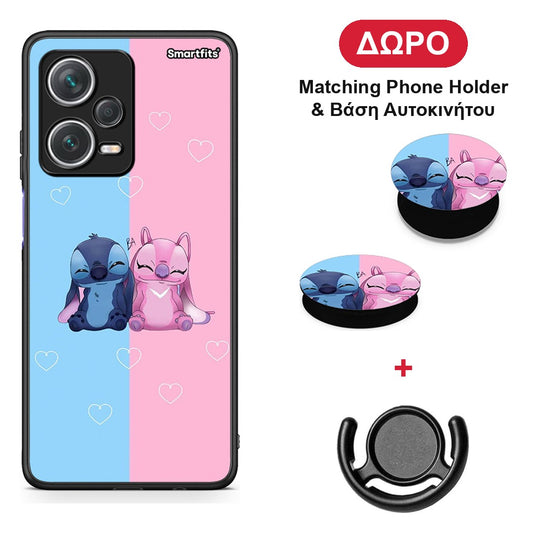 Stitch And Angel - Xiaomi Redmi Note 12 Pro+ / 12 Pro Discovery θήκη + Δώρο Phone Holder & Βάση Αυτοκινήτου