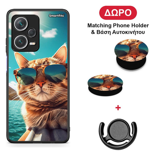 Summer Cat - Xiaomi Redmi Note 12 Pro+ / 12 Pro Discovery θήκη + Δώρο Phone Holder & Βάση Αυτοκινήτου