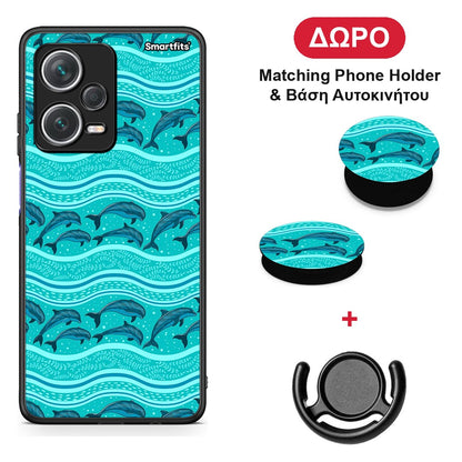 Swimming Dolphins - Xiaomi Redmi Note 12 Pro+ / 12 Pro Discovery θήκη + Δώρο Phone Holder & Βάση Αυτοκινήτου