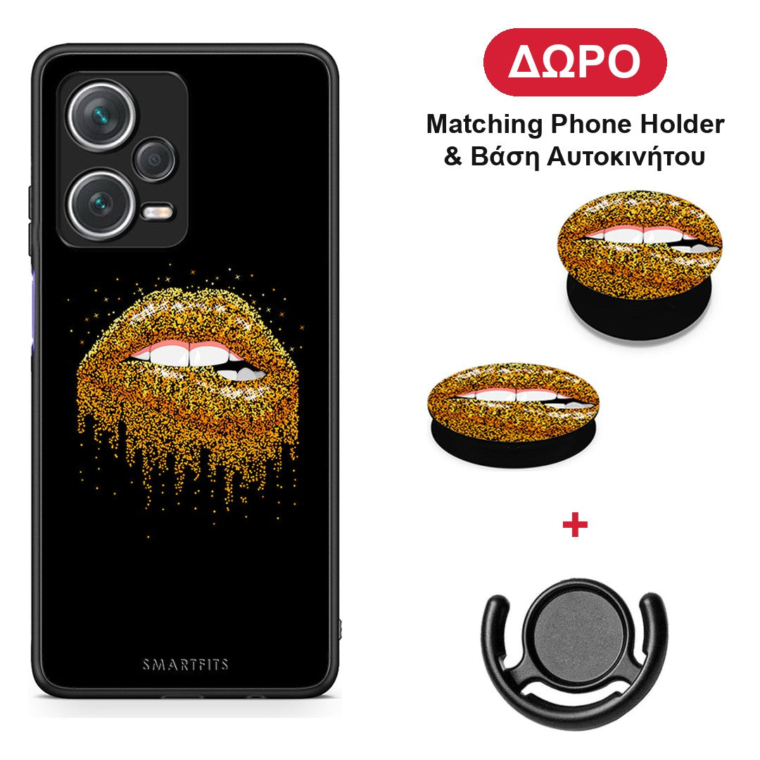 Valentine Golden - Xiaomi Redmi Note 12 Pro+ / 12 Pro Discovery θήκη + Δώρο Phone Holder & Βάση Αυτοκινήτου